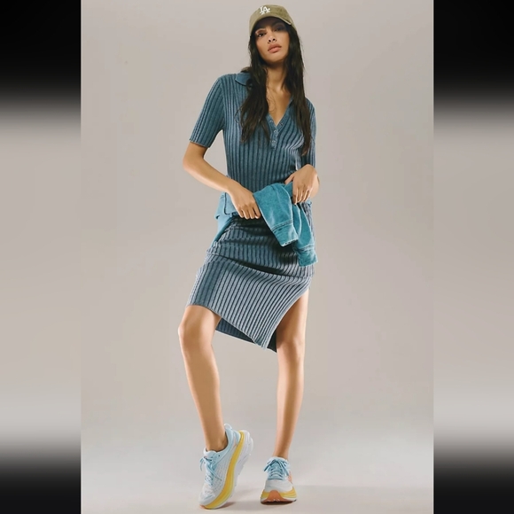 Daily Practice Knit Morris Sweater Midi Dress Blue Women's Medium - Picture 5 of 12